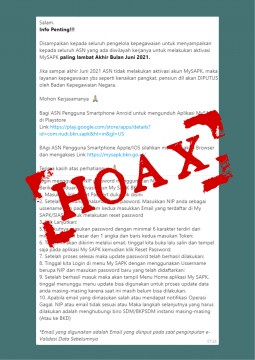 [Hoax] Aktivasi mySAPK
